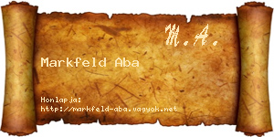 Markfeld Aba névjegykártya